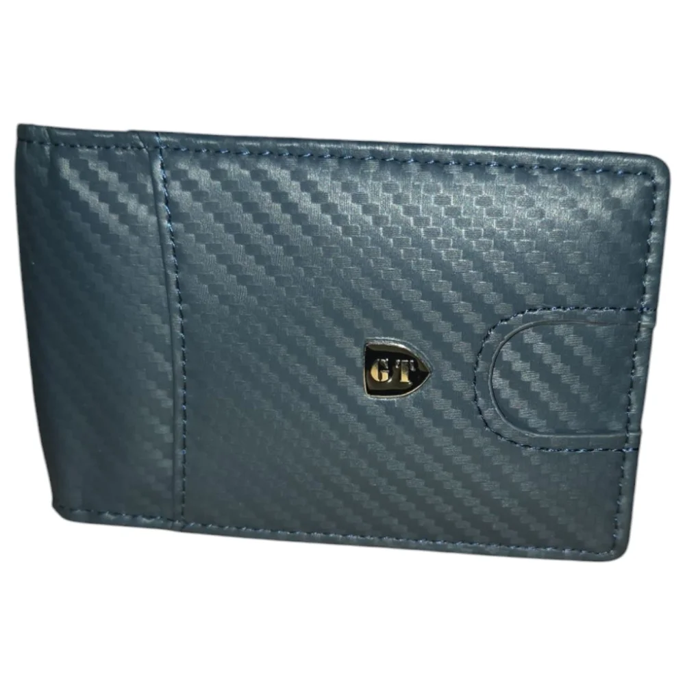 Grey Textured Wallet And Card Holder With RFID Blocking